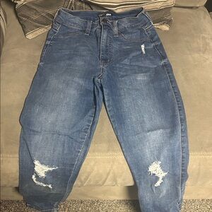 Fashion Nova Distressed Jeggings in Medium Blue
